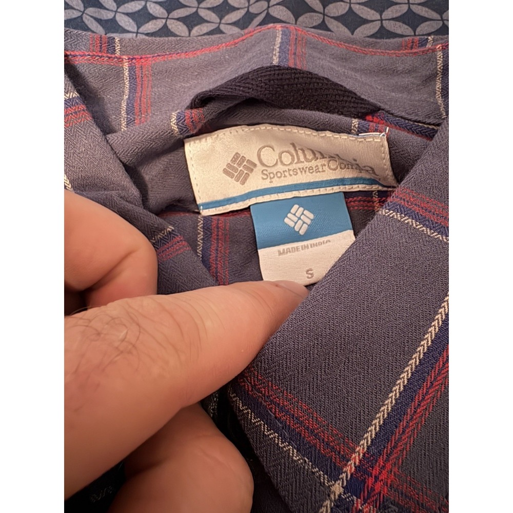 NWT COLUMBIA MEN'S SIZE S PLAID LONG SLEEVE BUTTON UP SHIRT - Picture 3 of 3